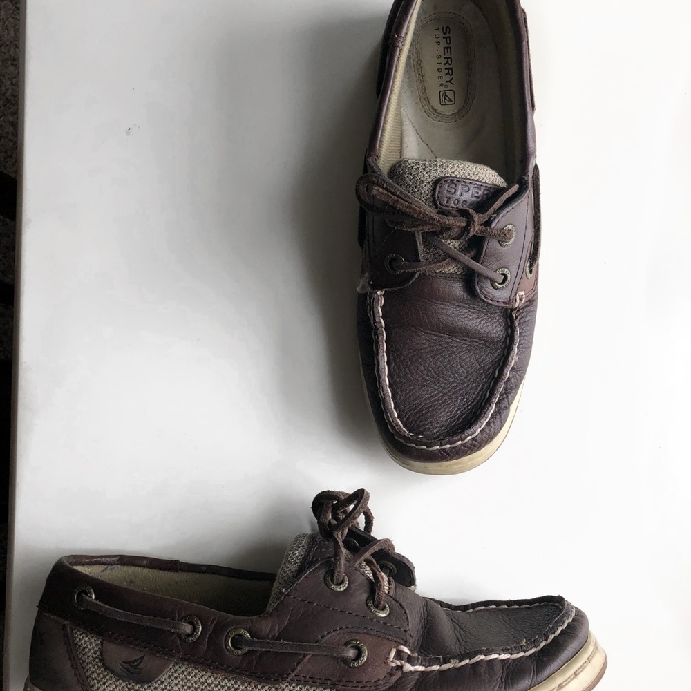 Dark brown deerskin sperry top siders - Picture 3 of 6